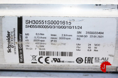 Schneider SH30551S0001615 SERVO MOTOR SH055/80005/0/3/10/00/10/11/24