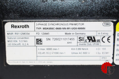 REXROTH MSK050C-0600-NN-M1-UG0-NNNN SERVO MOTOR R911298354