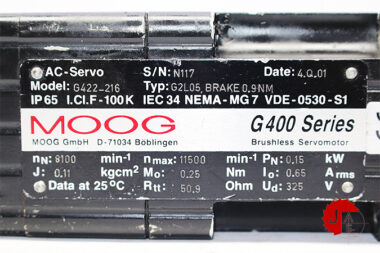 MOOG G422-216 AC SERVO MOTOR G2L05