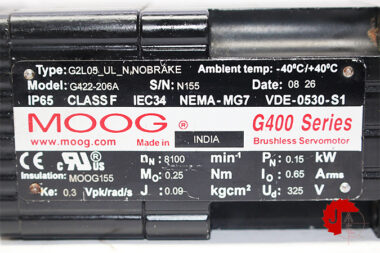 MOOG G422-206A SERVO MOTOR G2L05-UL-N