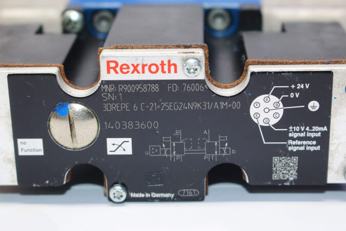 REXROTH R900958788,3DREPE6C-21=25EG24N9K31/A1M=00 PROPORTIONAL PRESSURE REDUCING VALVE R900965306