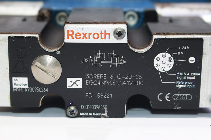 REXROTH R900930264,3DREPE6C-20=25EG24N9K31/A1V=00 PROPORTIONAL PRESSURE REDUCING VALVE R900957764