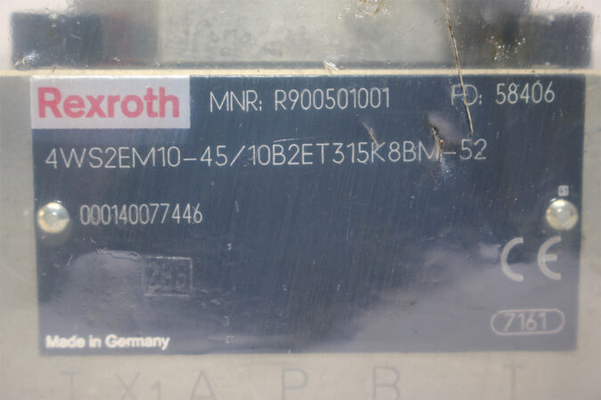 REXROTH R900501001 SERVO DIRECTIONAL VALVE 4WS2EM10-45/10B2ET315K8BM-52